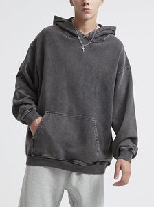 Sweat à capuche personnalisé épais pour homme, 52 % coton, 48 % polyester, coupe oversize - Product Image 4