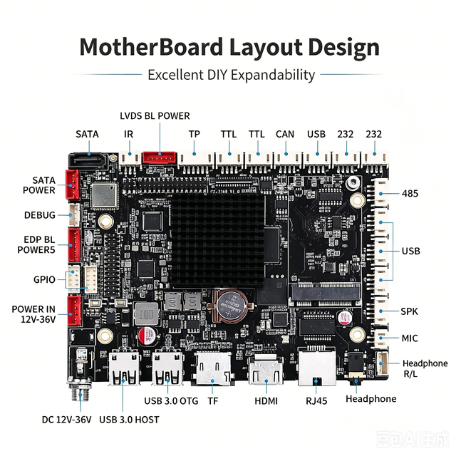 Industrial Android Motherboard RK3568 Industrial Control Computer Face Recognition Advertising Machine Ubuntu/linux Industrial c