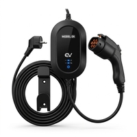 Nouvelle station de charge portable pour véhicules électriques, type 2, charge AC, 7 kW, prise EU, câble enroulé de 5 m, IP65, pour la maison, le bureau, les voyages