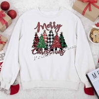 Vente chaude Joyeux Noël T-Shirt Design Appliques d'arbre de Noël lavables avec Hotfix Technique