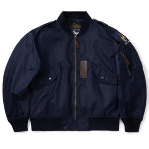 Men's Early World II Estilo MA-1 Piloto Jaqueta Casual Stand Collar Botão Decoração Outono Bordado Feito Canvas para Outono Desgaste - Product Image 6