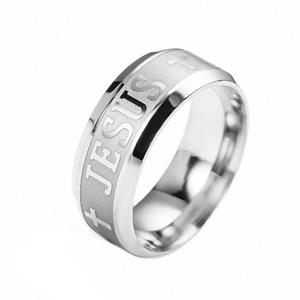 MECYLIFE gioielli cristiani in acciaio inox gesus anello croce Jesus gioielli Mens anelli banda religiosa - Product Image 2