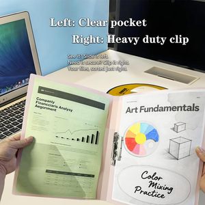 <b>A4</b> Waterproof Double Strength Clip PP Material <b>Folder</b> for Students' Loose-leaf Tests Office Data Receipt Plating - Product Image 2