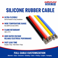 Fil et câble en caoutchouc silicone flexible résistant aux flammes MiNZAN 12AWG 14AWG 16AWG 18AWG
