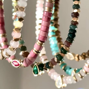 Super Shiny Zircon Pendant <b>Choker</b> Dainty Multicolor Natural Stone Beaded Necklace Handmade Minimalist Waterproof Jewelry for Her - Product Image 1