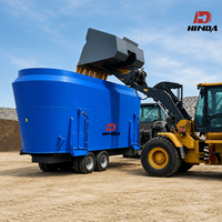 Nouvelle machine à mélanger les aliments TMR HINDA haute capacité pour les fermes laitières |   Chariot mélangeur d'aliments robuste électrique/diesel haute performance
