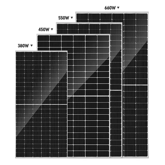 Hoge Efficiëntie Zonne-Energie Panelen 400W 450W 500W 600W Pv Zonnepaneel Polykristallijn Voor Thuis Elektriciteit