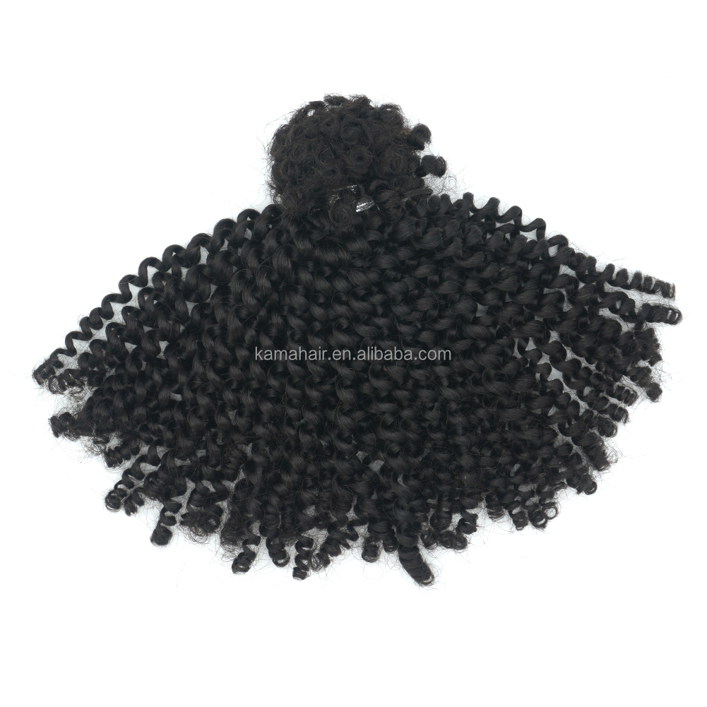 KAMA 4B Hot Sale Raw Virgin Machine Double Weft Remy Indian 8in-28in Water Wave Deep Curly Bulk Human Hair Extensions for Braids Detail Section 3