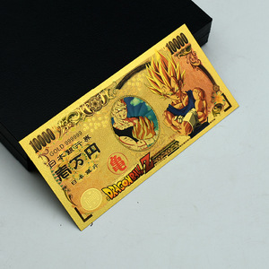 Ensemble de billets de banque classiques à thème <span class=keywords><strong>Dragon</strong></span> Héroïque, plaqués or 24 carats, en PVC étanche, carte commémorative, collection de souvenirs d'anime, cadeau - Product Image 2