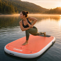 Plateforme de yoga aquatique gonflable avec large pont antidérapant en EVA, pont flottant stable pour le fitness, le Pilates, les étirements et l'équilibre