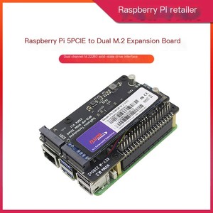 Плата расширения Raspberry Pi 5 X1004 PCIe для двух M.2 2280, адаптер для твердотельных накопителей NVMe SSD - Product Image 5