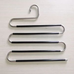Hot Sale Closet Organizer <strong>Hanger</strong> s Shape Space Saving 5 Layer Metal Pants Trouser <strong>Hanger</strong> Non slip - Product Image 4
