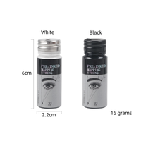 Pmu fournitures Logo privé 30m noir blanc maquillage Permanent sourcil marqueur fil pré-encré Microblading sourcil cartographie chaîne