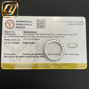 Bague de mariage en argent sterling 925 massif de luxe, diamant de laboratoire D VS de 3 mm, taille brillant rond, certifiée IGI - Product Image 3