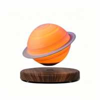 Lampe Saturne Flottante Créative, Décoration d'Intérieur, Ornement de Bureau, Cadeau, Lampe Saturne à Lévitation Magnétique, Rotation Automatique, Base en Bois