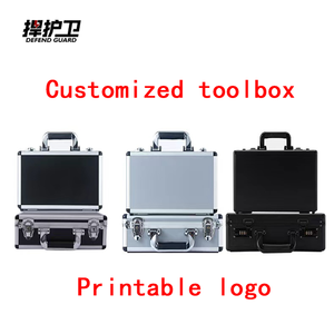 Boîte à outils électronique en aluminium personnalisée avec logo imprimable OEM/ODM, boîte à outils pour artisan, design léger, fermeture à boucle et crochet - Product Image 6