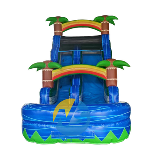 Toboggan aquatique géant <span class=keywords><strong>bleu</strong></span> marbre pour parc d'attractions, château aquatique, toboggan aquatique gonflable de qualité commerciale Safari, <span class=keywords><strong>ballon</strong></span> de saut gonflable - Product Image 2