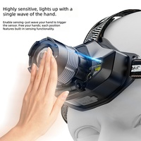 Linterna Frontal Recargable con Zoom, Impermeable, Ajustable, con Luz Roja de Advertencia para Camping, Pesca, Senderismo y Actividades al Aire Libre