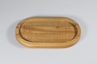 Ensemble de 4 assiettes ovales en bois d'acacia massif de style américain COSEN, écologiques, pour le camping et les événements