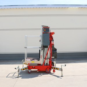 Plataforma de trabajo aéreo de elevación de hombre de aluminio de mástil único de elevación eléctrica de alta resistencia de gran oferta - Product Image 1