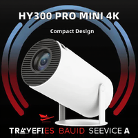 Projecteur Vidéo Portable OEM ODM Hy300, Lampe LED Intelligente Native, Android 11 OS, Option Prise US, 160 Lumens, Prise en Charge 4K, Home Cinéma