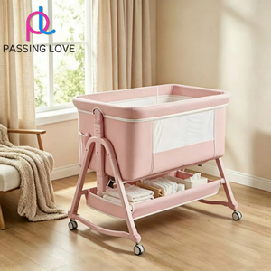 Berceau bébé mobile équipé d'un panier de rangement inférieur, conception spacieuse <span class=keywords><strong>pour</strong></span> les soins quotidiens du nouveau-né - Product Image 2