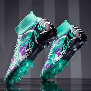 รองเท้าฟุตบอลหุ้มข้อสูง-รุ่นใหม่สำหรับวัยรุ่นและผู้ชาย รองเท้าฝึกซ้อมกีฬา พื้นรองเท้าด้านกลางทำจากยาง พื้นรองเท้าด้านนอกทำจาก PU - Product Image 1