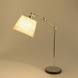 <span class=keywords><strong>Lampe</strong></span> de bureau de lecture de style rétro abat-jour en tissu <span class=keywords><strong>lampe</strong></span> de table réglable en métal <span class=keywords><strong>lampe</strong></span> de table d'étude à LED pour salle de lecture d'hôtel - Product Image 3