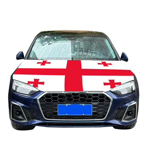 Drapeau national de Géorgie pour capot de voiture Drapeau pour moteur de voiture Vente en gros de tissu élastique personnalisé Vente directe d'usine - Product Image 1
