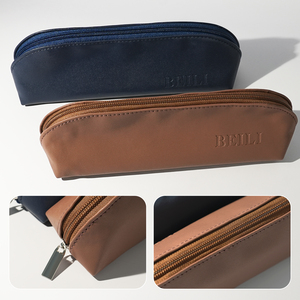 Bolsa de almacenamiento portátil para brochas de maquillaje BEILI, bolsa de cosméticos de cuero PU multicolor con forma de media luna, organizador de herramientas de belleza de viaje impermeable - Product Image 3