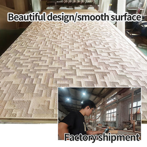 แผ่นผนังไม้เนื้อแข็งลายไม้สำหรับสำนักงานโรงแรมเพดาน/ผนังดูดซับเสียงพื้นหลังภายในเน้นเสียงที่หรูหรา - Product Image 3