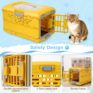 Small Large Dog Plastic <b>Foldable</b> Pet Carrier Portable Pet Cage Travel <b>Crates</b> Kennel - Product Image 2