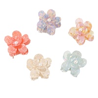 Pince à cheveux requin en PVC faite à la main avec perles et fleurs pour femme, idéale pour l'automne et l'hiver, pour queue de cheval ou chignon – Vente en gros