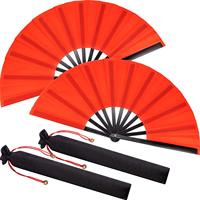 HY Wholesale Éventail de danse de 33 cm avec impression personnalisée pour le Nouvel An chinois, grand éventail de Kung Fu en bambou, pour l'approvisionnement transfrontalier