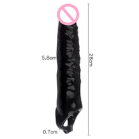 Funda de Pene Enorme de TPE Suave de 28 cm, Extensor de Pene, Condón Reutilizable, Juguetes Sexuales para Adultos, Parejas, Hombres, Impermeable
