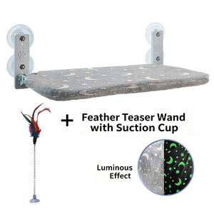 <span class=keywords><strong>Hamaca</strong></span> para gatos de verano para interiores, colgante de cristal para ventana o balcón, con marco metálico y malla transpirable, con ventosas, para escritorio de ordenador - Product Image 4