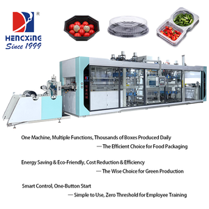 Automatische Dreistationen-Doppelvakuumformmaschine mit Motor für Hochleistungs-Kuchenboxen, Plastik-Soßenbecher und Brotverpackungen - Product Image 3