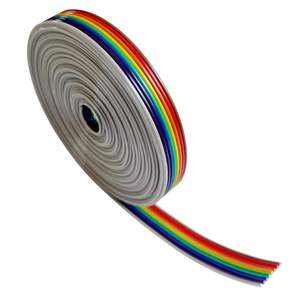 Cable Plano de 8 Hilos, 5 Metros, Color Arcoíris, Conector IDC, 28 AWG, Conductor de Cobre Aislado con PVC, 30VAC 250VAC - Product Image 1