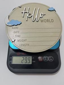 Letrero de Madera para Anuncio de Nacimiento, Letreros de Bienvenida al <span class=keywords><strong>Mundo</strong></span> para Recién Nacidos, Placas con Nombres de Bebés, Accesorio para Fotos, Regalo para Baby Shower, Hospital o Guardería - Product Image 2
