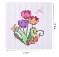 Chiffon de cuisine durable en pulpe de bois double couche, imprimé floral, résistant aux déchirures, séchage rapide, résistant à l'huile