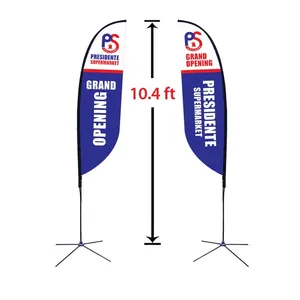 Kustom Pantai Bendera Bulu Banner Bendera dengan Aluminium Tiang Kit dengan Tanah Spike untuk Dijual