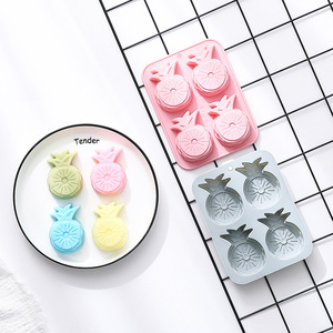 4-Cavity <b>Pineapple</b>‑Themed Silicone Cake Molds Food-Grade Reusable Cute Silicone Magnetic Chocolate, Candy & Ice DIY Mold - Product Image 6