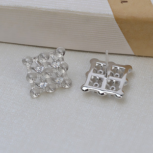 Gancho para Oreja de Plata S925 con Múltiples Piedras, Bandeja Vacía Simple para 8-10 Perlas, Componentes y Accesorios de Joyería Personalizados DIY-1240 - Product Image 3