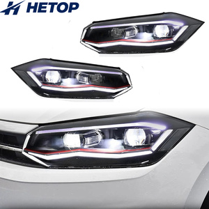Faro Anteriore HETOP <span class=keywords><strong>Polo</strong></span> 2019-2024 con Lente LED, Aggiornamento Lampada Frontale, Accessori Auto, Vendita Calda, Plug and Play, DRL per <span class=keywords><strong>Volkswagen</strong></span> - Product Image 1