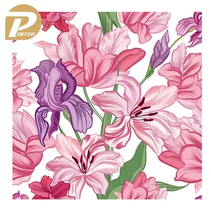 Indah disesuaikan Digital dicetak desain bunga bunga desain 100% kain Rayon dengan pengiriman cepat