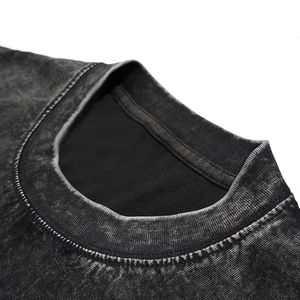 230 जीएसएम कपास ओवरसाइज ड्रॉप कंधे ढीले सादे टी शर्ट कस्टम लोगो कपास पहनने वाली विंटेज महिला पुरुषों टी-शर्ट - Product Image 3