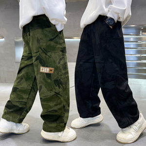 Spot personnalisé en gros garçons automne et hiver saison tube droit pantalons cargo polyvalents à la mode pour enfants - Product Image 1