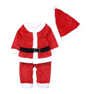 Berdandan Kostum untuk Anak-anak Tahun Baru Setelan Natal Santa Claus untuk Anak Laki-laki dan Perempuan 2 Potong