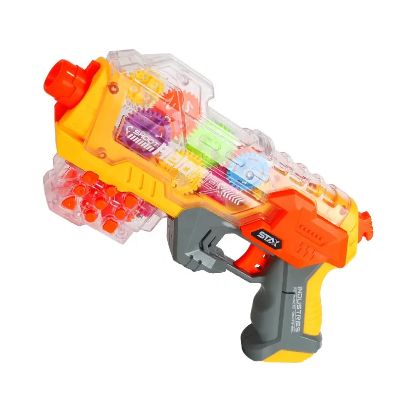 2022 pistola ad ingranaggi trasparente luci sonore pistole giocattolo elettriche Pistolas De Juguete pistola ad ingranaggi giocattolo per bambini