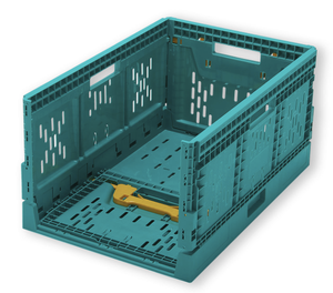 Caja Plegable de Plástico Apilable para Transporte, Contenedor de Almacenamiento de Frutas de 61L, Bandeja de 600X400X300mm, Modelo TSS-SFD-600*400*300 - Product Image 5
